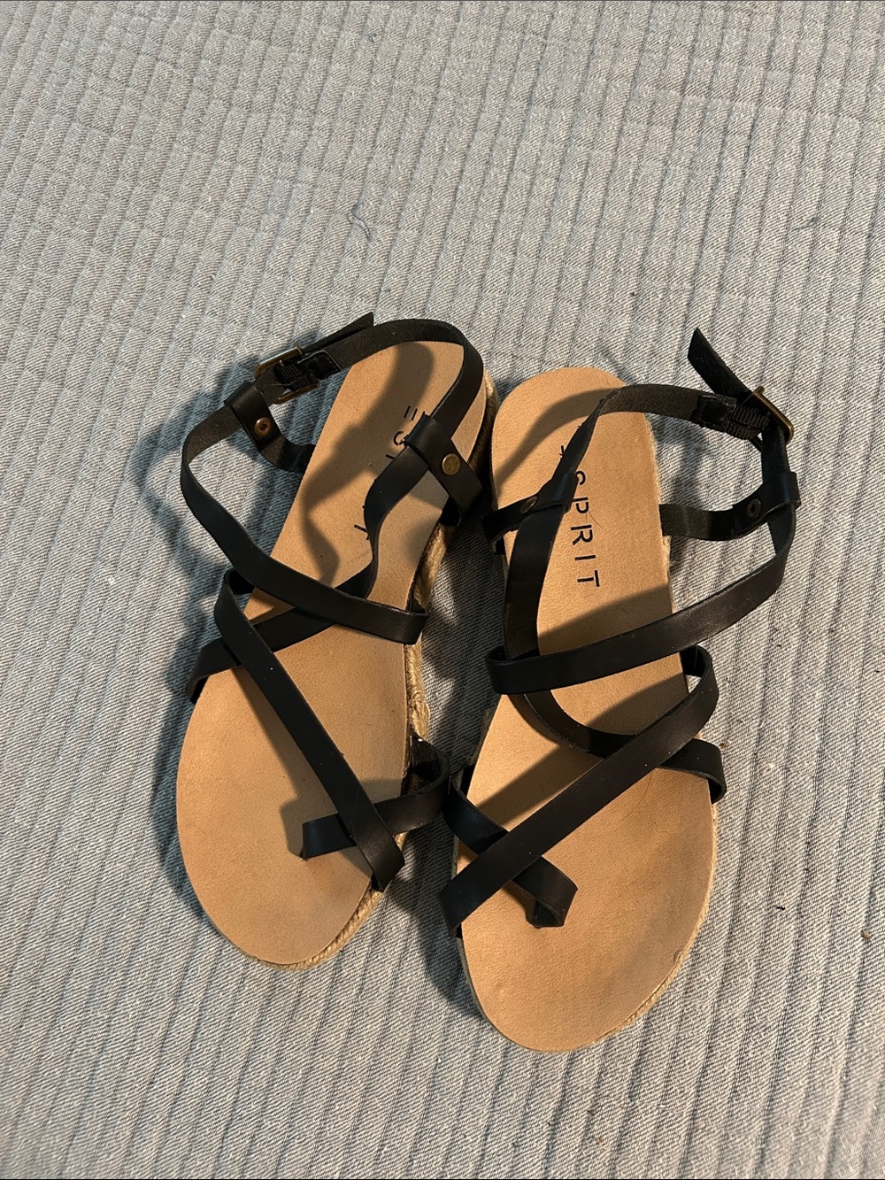 Esprit Black Multi-Strap Flat Sandals